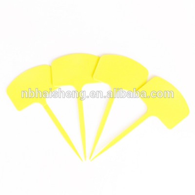 Yellow color 5.5 inch T-shape garden PP white color waterproof plant labels